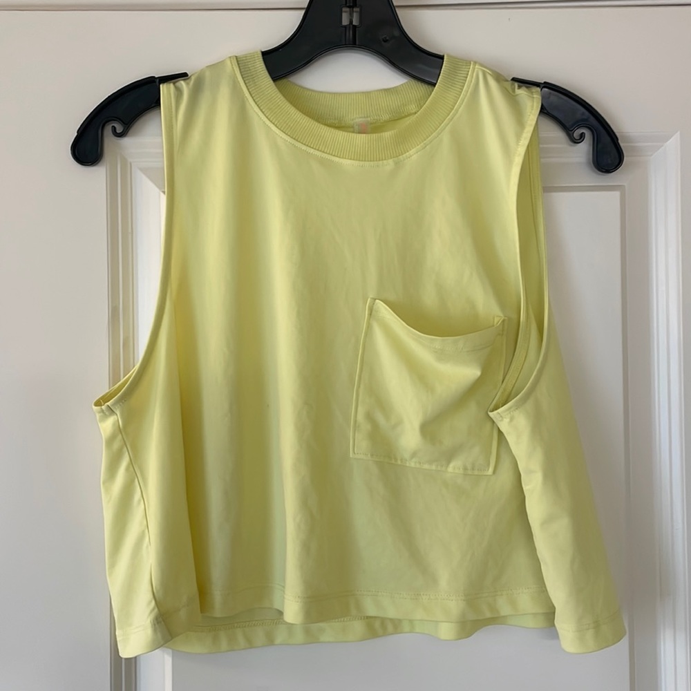 Free People, yellow crop top, size small